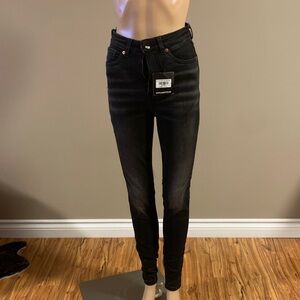 MONKI Women's Black Faded High Waist Slim Jeans Size 26